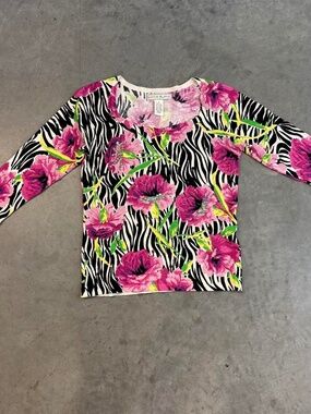 Lucia Burn Cute Zebra and Floral Top M size